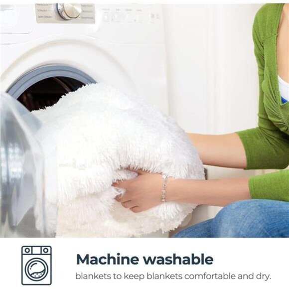 Fluffy Throw Blanket, Faux Fur Fuzzy Blanket for Couch Sofa Bed, 50x60 Inches - Picture 6 of 7